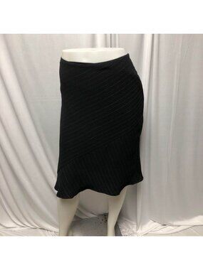 T Garment Skirt Womens Size 12 Black Diagonal Dotted Pinstripes A-Line Office